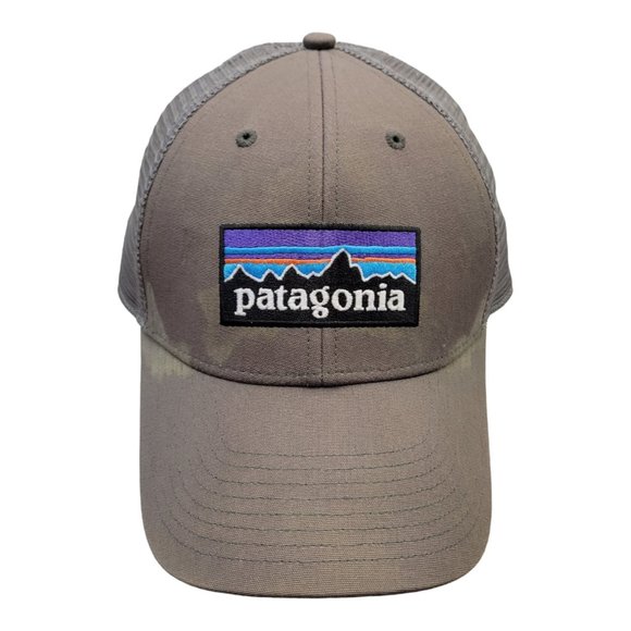 Patagonia Logo Patch Mesh Snapback Cap Trucker Gray Baseball Adjustable Hat - Picture 1 of 11